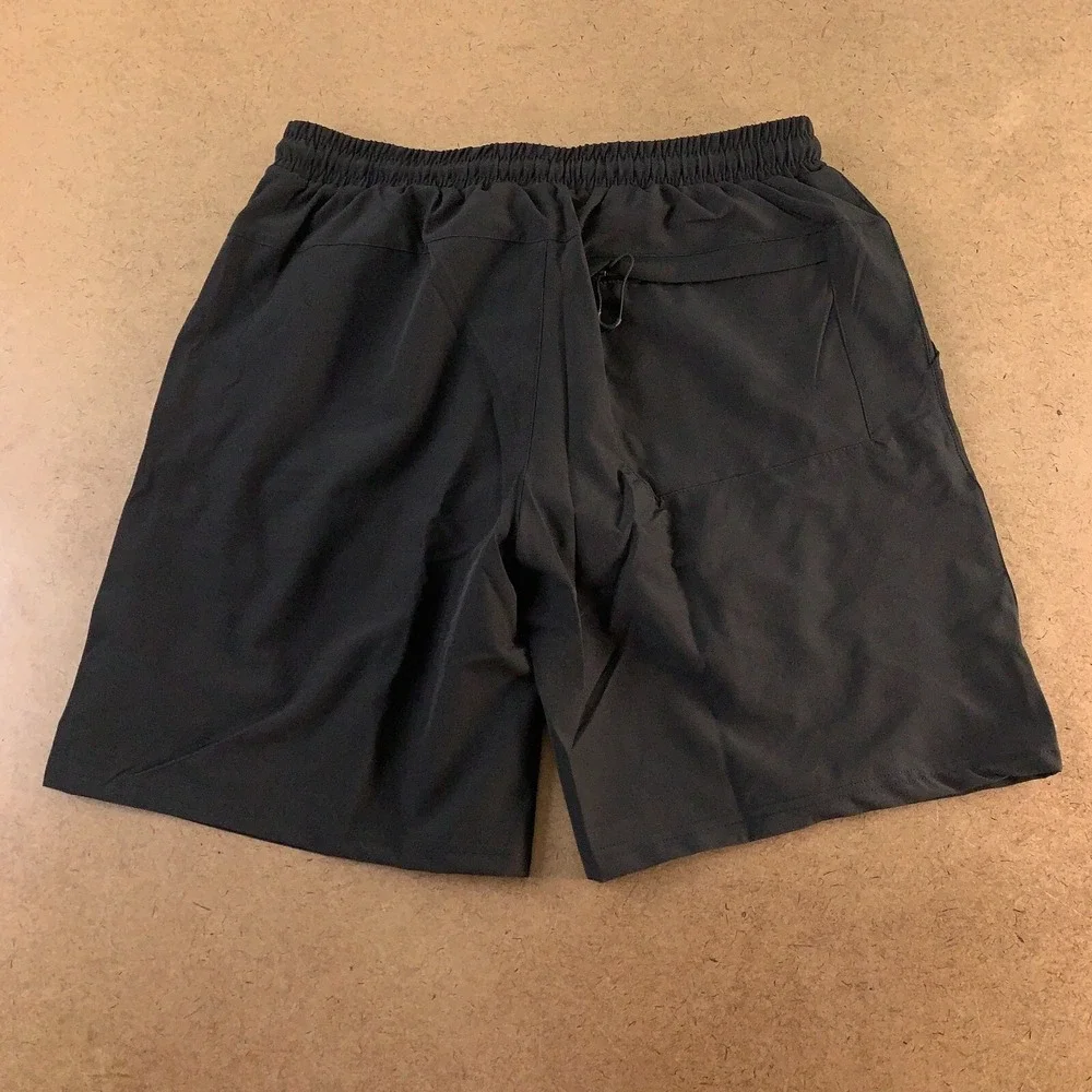 GLESTORE Men's Size Large Black Compression Lined Pocketed Swim Trunks New
